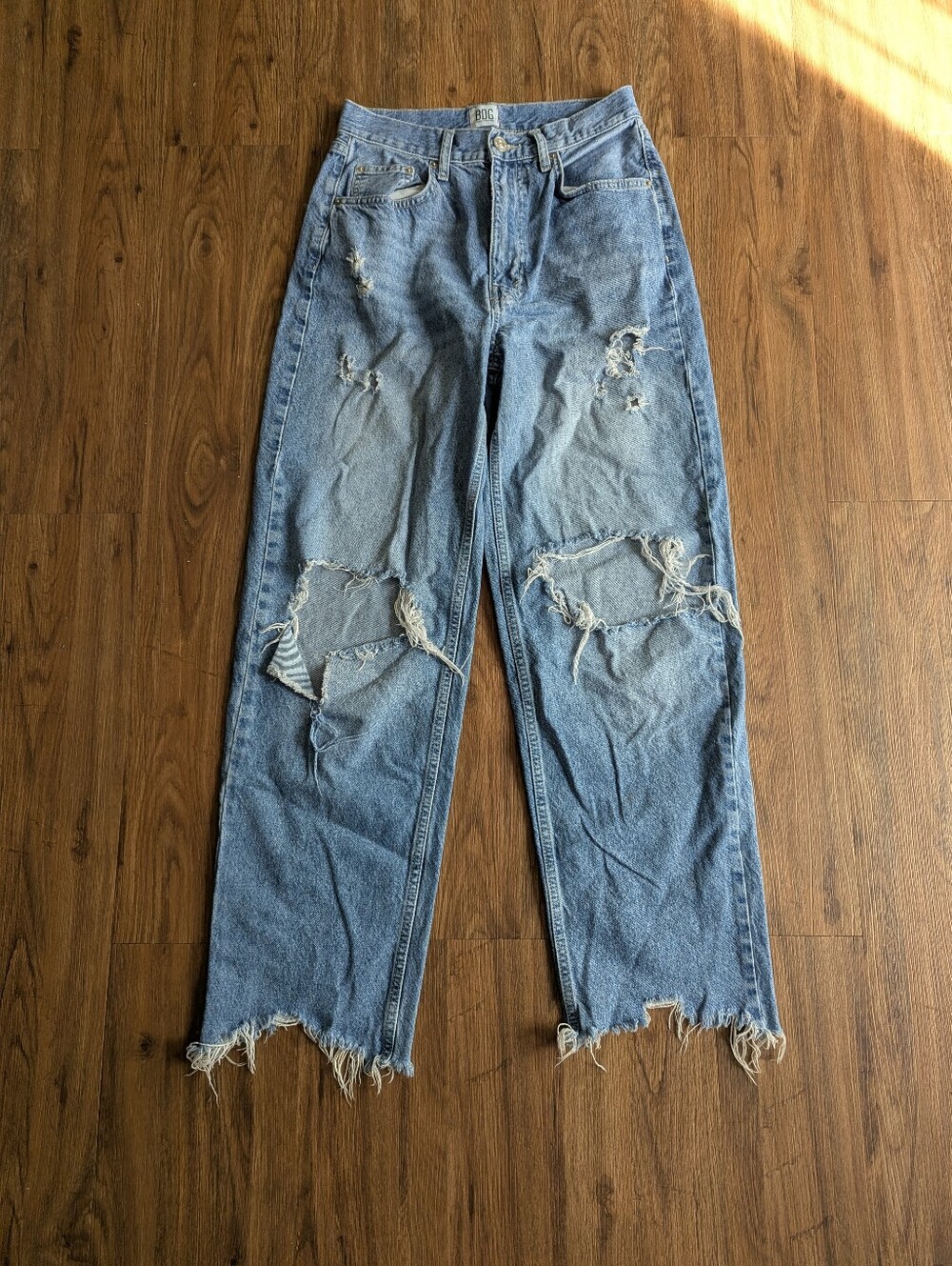 BDG High Rise Distressed Light Blue Jeans